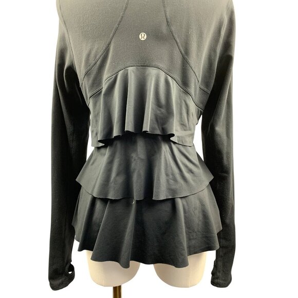 Lululemon Womens Ruffle Back Zip-Up Jacket Size S Black - Picture 6 of 6